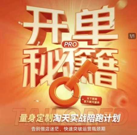 淘宝开单秘籍PRO，量身定制淘天实战陪跑计划，告别做店迷茫、快速突破运营瓶颈期-耐玩网创
