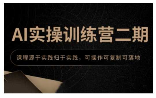 AI实操训练营二期，课程源于实践归于实践，可操作可复制可落地-耐玩网创