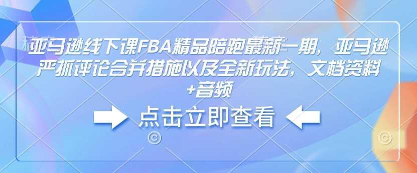 亚马逊线下课FBA精品陪跑最新一期，亚马逊严抓评论合并措施以及全新玩法，文档资料+音频-耐玩网创