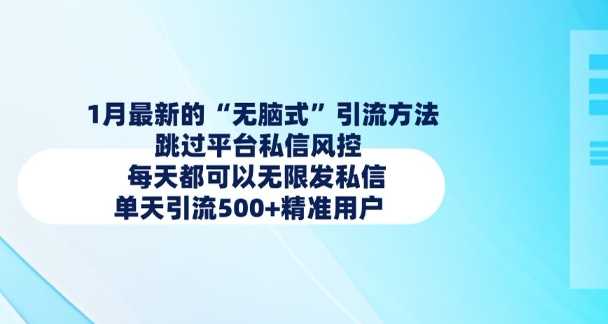 1月最新的无脑式引流方法，跳过平台私信风控，每天都可以无限发私信，单天引流500+精准用户-耐玩网创