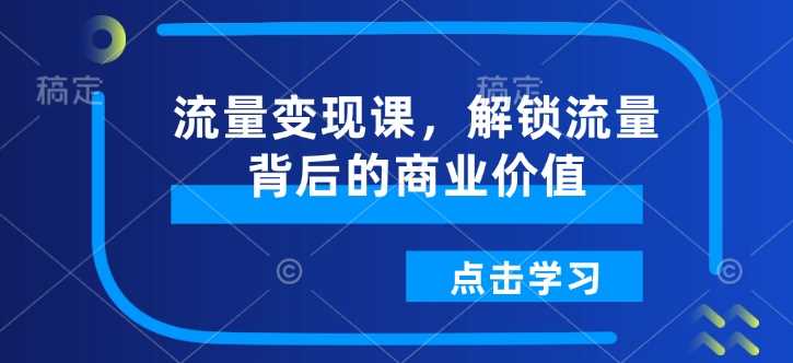 流量变现课，解锁流量背后的商业价值-耐玩网创