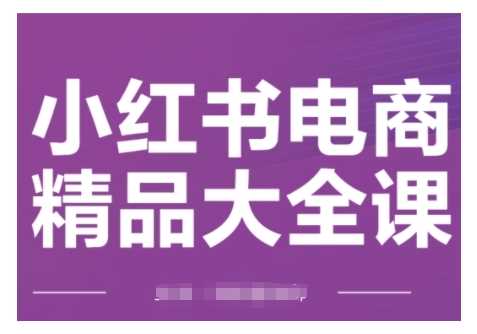 小红书电商精品大全课，快速掌握小红书运营技巧，实现精准引流与爆单目标，轻松玩转小红书电商-耐玩网创