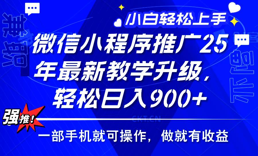 （14084期）2025年微信小程序推广，最新教学升级，轻松日入900+，小白宝妈轻松上手…-耐玩网创