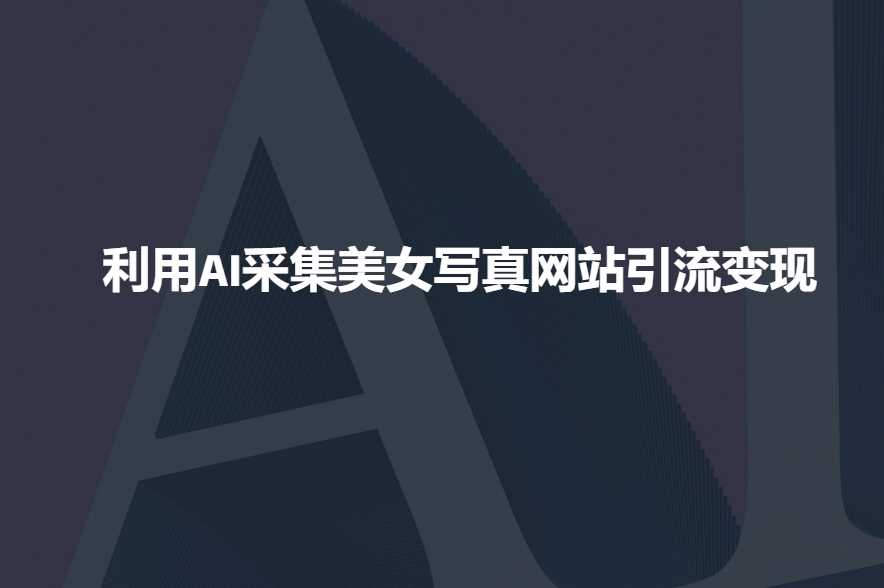 利用AI采集美女写真网站引流变现，引流嘎嘎的-耐玩网创