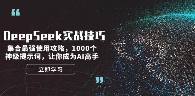 DeepSeek实战技巧：集合最强使用攻略，1000个神级提示词，让你成为AI高手-耐玩网创