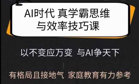 Ai时代真学霸思维与学习方法课，有格局且接地气，家庭教育有力参考-耐玩网创