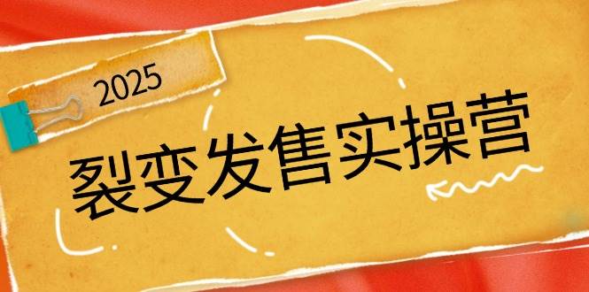 裂变发售实操营，全景解析裂变逻辑，打造动销新玩法，助力私域流量引爆-耐玩网创