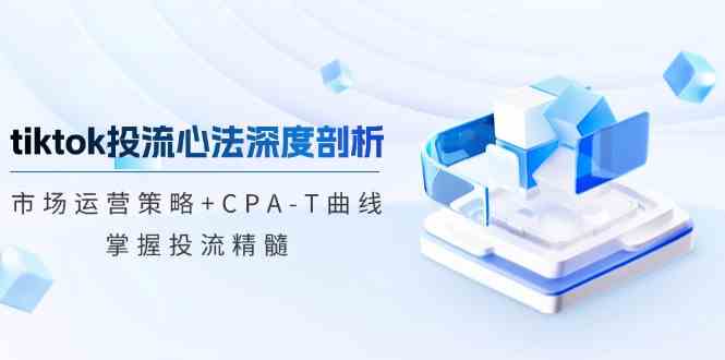 TikTok投流矩阵系统运营课程：市场运营策略+CPA-T曲线，掌握投流精髓（更新）-耐玩网创