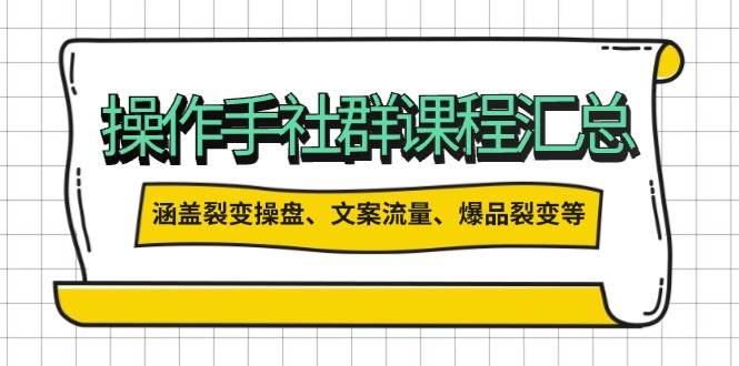 操盘手合伙人课程汇总：包含裂变操盘、文案流量、爆品裂变等多方面的内容-耐玩网创