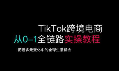 TikTok跨境电商从0-1全链路全方位实操教程，把握多元变化中的全球生意机会-耐玩网创