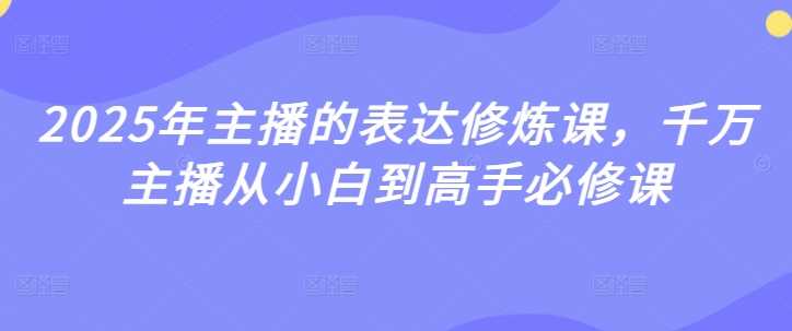 2025年主播的表达修炼课，千万主播从小白到高手必修课-耐玩网创