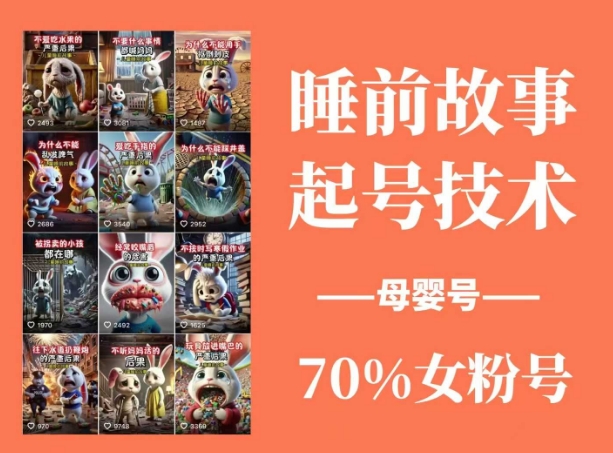 （14546期）睡前故事动画制作课程，涵盖AI文案、配音、视频剪辑等，实现百分百原创-耐玩网创