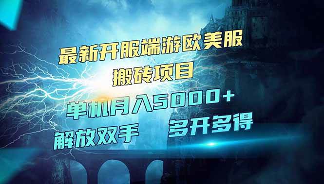 （14516期）全网热门游戏欧美服端游搬砖，最新开服，项目红利期，单机月入5000+-耐玩网创