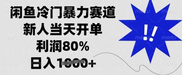 闲鱼冷门暴力赛道，新人当天开单，利润80%，日入多张【揭秘】-耐玩网创