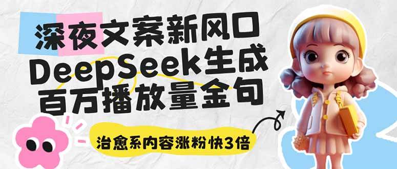 （14587期）深夜文案新风口：DeepSeek生成百万播放量金句，治愈系内容涨粉快3倍-耐玩网创
