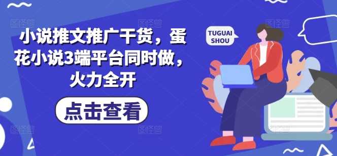 小说推文推广干货，蛋花小说3端平台同时做，火力全开-耐玩网创