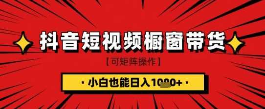 抖音短视频食品橱窗带货，小白轻松上手日入1k+【揭秘】-耐玩网创