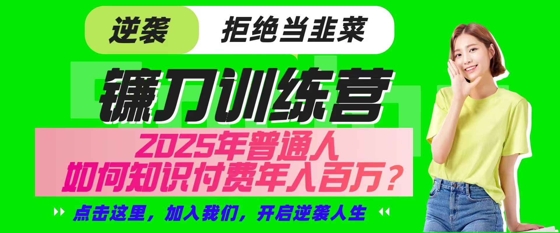 镰刀训练营超级IP合伙人，25年普通人如何通过“知识付费”实现逆袭-耐玩网创