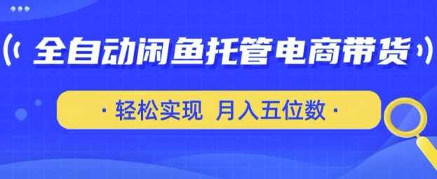 全自动闲鱼托管式电商带货，只需一部安卓手机和一个闲鱼号，轻松实现月入五位数【揭秘】-耐玩网创
