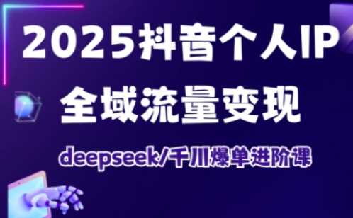 2025抖音个人IP全域流量变现进阶课，deepseek千川爆单进阶课-耐玩网创