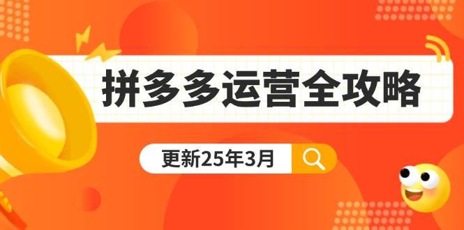 （14184期）拼多多运营全攻略：从0到日销千单,爆款内功+付费推广+黑科技(更新25年3月)-耐玩网创