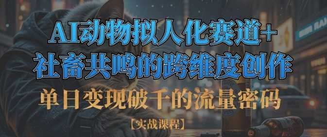 单日变现破千的流量密码，AI动物拟人化赛道+社畜共鸣的跨维度创作-耐玩网创