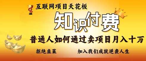 互联网项目天花板，知付付费项目，普通人如何通过卖项目月入十个，拒绝韭菜【揭秘】-耐玩网创