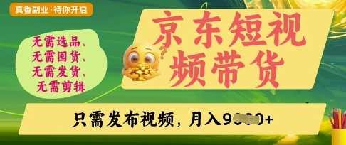 京东短视频带货，开启零门槛躺Z新时代【揭秘】-耐玩网创