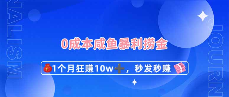 0成本闲鱼暴利捞金，1个月狂赚10W+，秒发秒赚新玩法-耐玩网创