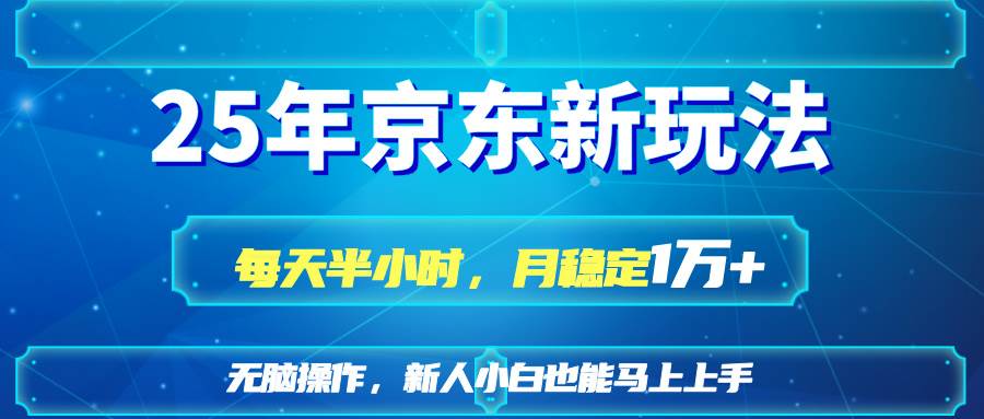 （14309期）25京东新玩法，每天半小时，月稳定1W+-耐玩网创