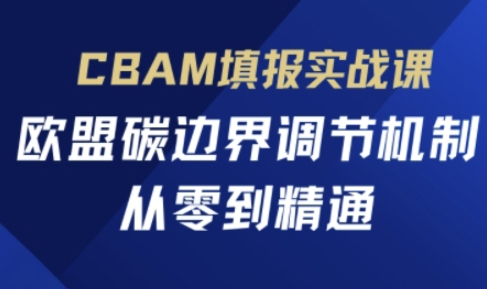 CBAM填报实战课，欧盟碳边界调节机制，从零到精通-耐玩网创