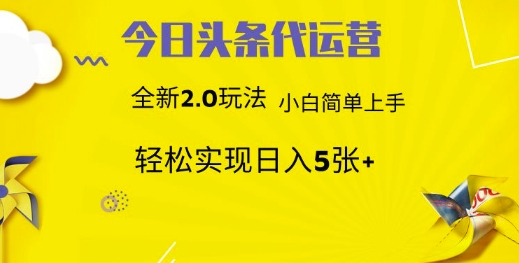 今日头条矩阵系统代运营 批量生成文章  次日见收益 躺赚月入3000+-耐玩网创