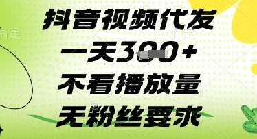 抖音视频代发一天3张+，不看播放量，无粉丝要求【揭秘】-耐玩网创