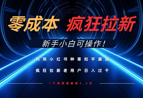 利用小红书种草知乎漏洞，零成本疯狂拉新日入数张，新手小白可操作-耐玩网创