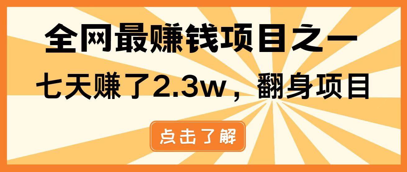 （14481期）暴利项目，每天被动收益1500+，长期管道收益！0成本自己做老板！-耐玩网创
