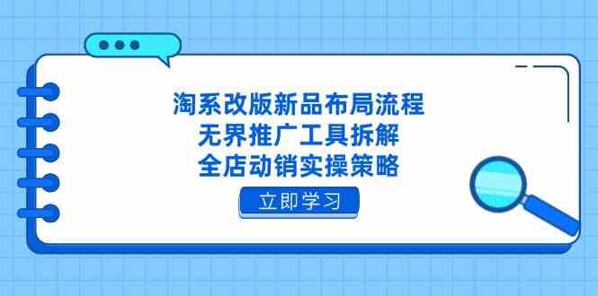 淘系改版新品布局流程，无界推广工具拆解，全店动销实操策略-耐玩网创