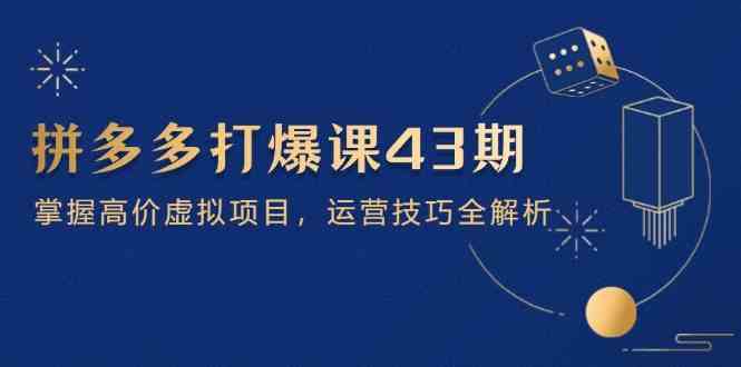 拼多多打爆课第 43 期，掌握高价虚拟项目，运营技巧全解析（15节）-耐玩网创