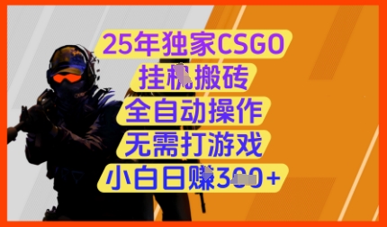 25年独家CSGO挂G搬砖，全自动操作，无需打游戏，小白日入3张+【揭秘】-耐玩网创