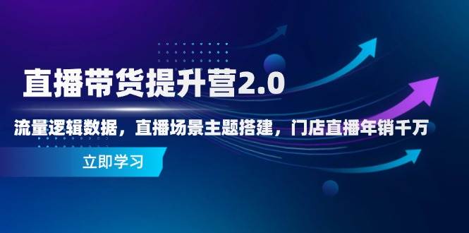 直播带货提升营2.0：流量逻辑数据，直播场景主题搭建，门店直播年销千万-耐玩网创