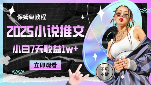 2025小说推文最新玩法，推文保姆级教程，小白7天收益1w+-耐玩网创