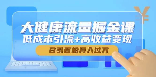 大健康流量掘金课，低成本引流+高收益变现，日引百粉月入过万-耐玩网创