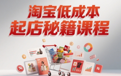 淘宝低成本起店系统课，助你快速起店，实现弯道超车-耐玩网创