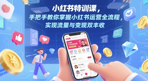 小红书特训课，手把手教你掌握小红书运营全流程，实现流量与变现双丰收-耐玩网创