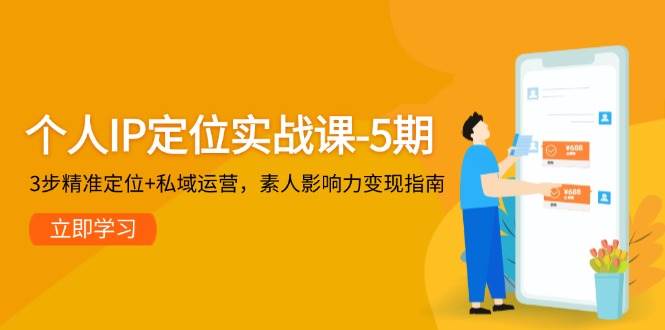 个人IP定位实战课-5期，3步精准定位+私域运营，素人影响力变现指南-耐玩网创