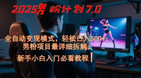 2025男粉计划7.0，全自动变现模式，轻松日入5张+，新手小白必看课程-耐玩网创