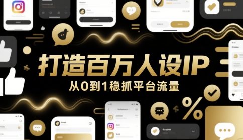 打造百万人设IP，从0到1稳抓平台流量-耐玩网创