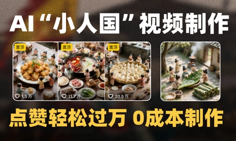 爆款1000W+播放微缩景观迷你小人国AI视频0成本制作全流程教学-耐玩网创