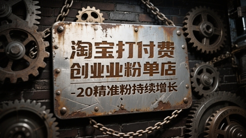 淘宝打付费创业粉单店每天稳定10-20精准粉持续增长【揭秘】-耐玩网创