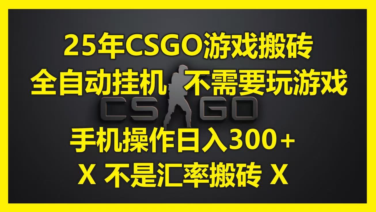 25年CSGO游戏搬砖，全自动挂机，不需要玩游戏，手机操作日入300+。(不是汇率搬砖)-耐玩网创