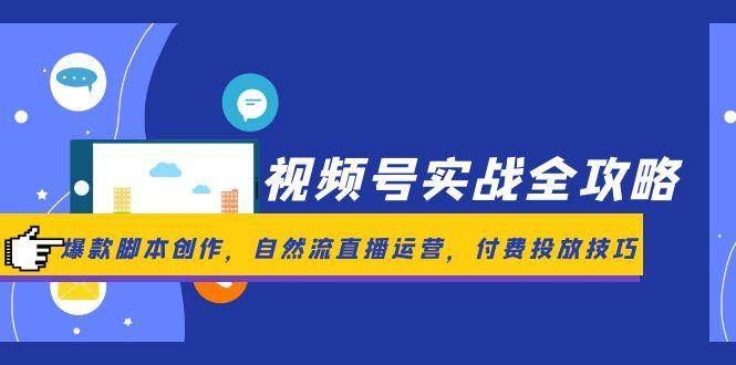 视频号实战全攻略，爆款脚本创作，自然流直播运营，付费投放技巧-耐玩网创